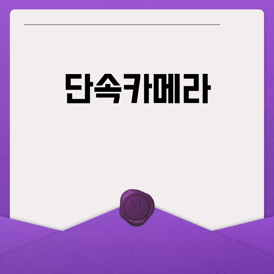 단속카메라 설치와 조회 방법 안내