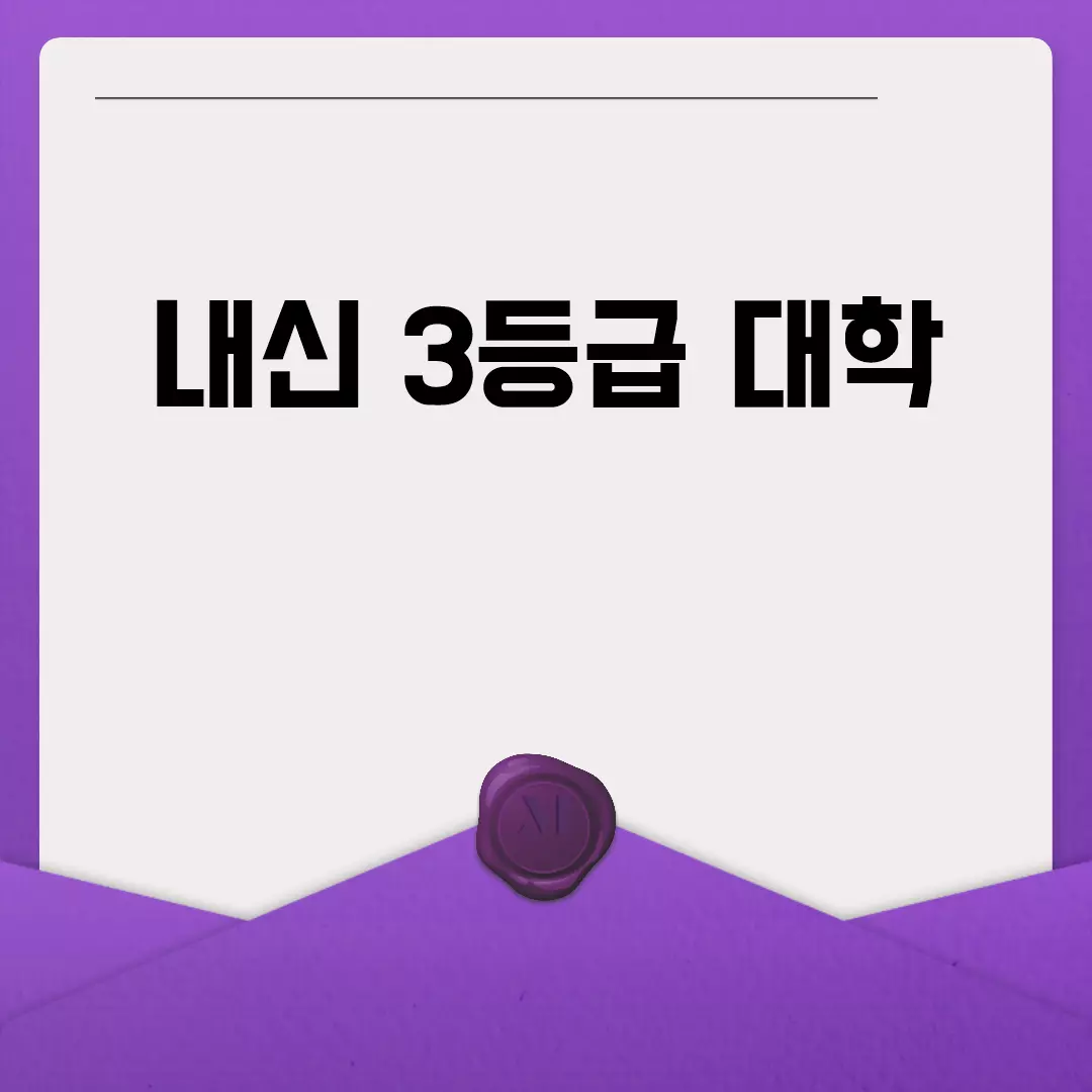 내신 3등급 대학 가능한 곳 분석